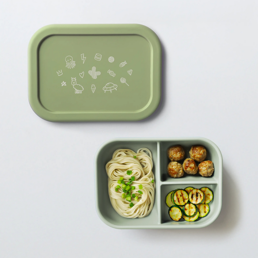 Lunch box with food green