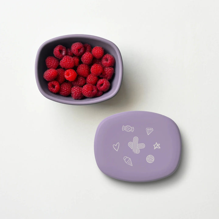 Snack box with food purple